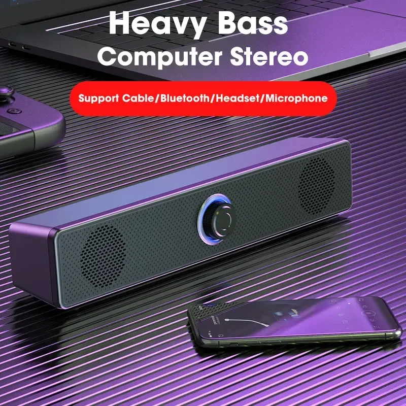 Computer Speakers Bluetooth 4D Surround Speaker Home Theater Sound System Computer Soundbar For TV Subwoofer Wired Stereo Strong Bass