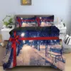 Snow Christmas Duvet Cover Set, Decorative 3 Piece Bedding Set With 2 Pillow Shams, Single King Queen Twin Size Bed Collection 2