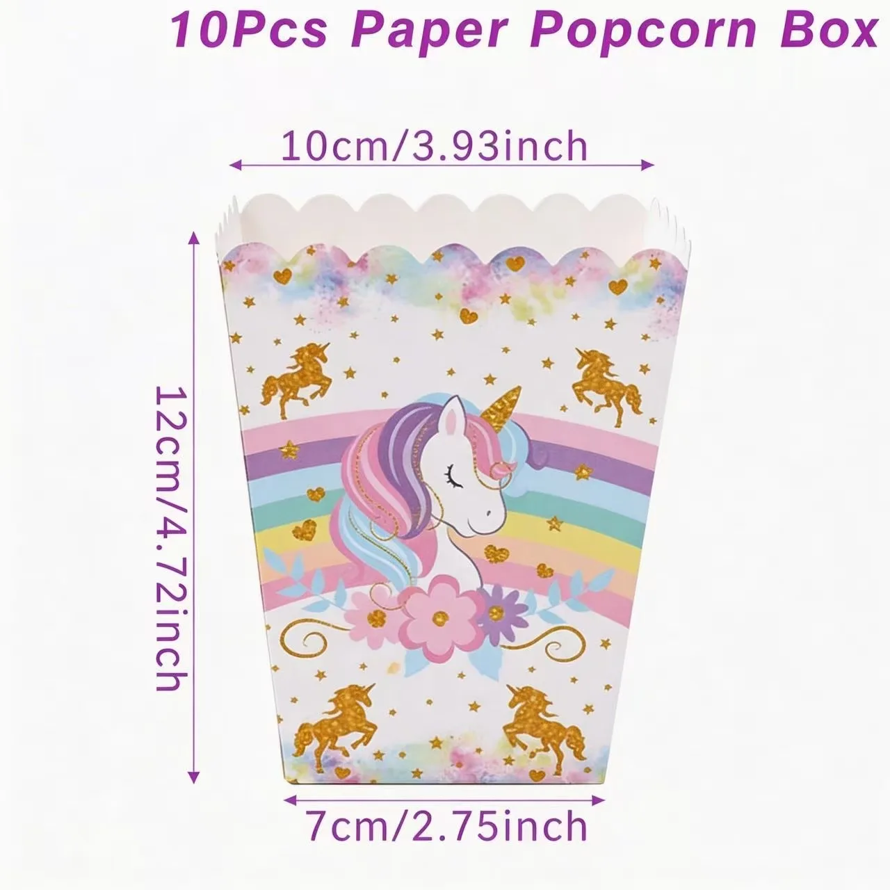 Regenbogen-Einhorn Geburtstagsparty Dekorations-Set Tischgeschirr Becher Teller Servietten Ballons Hintergrund-Banner Geschenktüten Mädchen-Partyzubehör – Detail 13