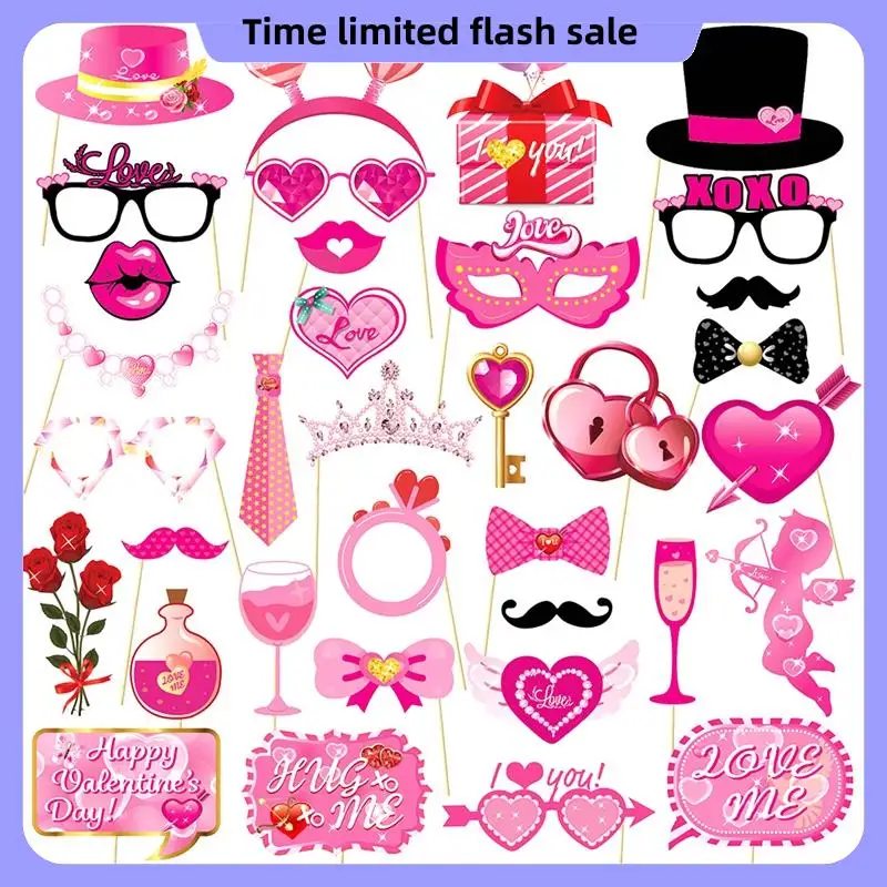 Pack Of 35 Valentine Day Party Decorations With Kiss Signs For Romantic Celebrations
