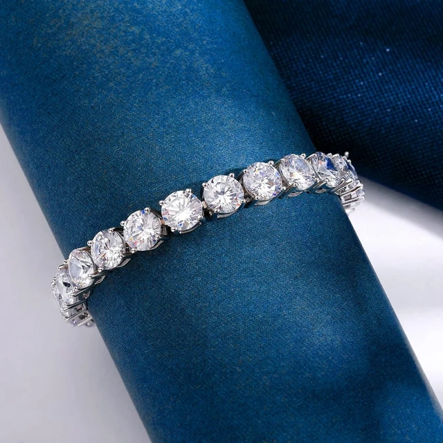 Sunite 3mm 4mm 5mm All Moissanite Tennis Bracelet for Women Men Lab Diamond S925 Sterling Silver GRA Certificate Bangle Zircon 2