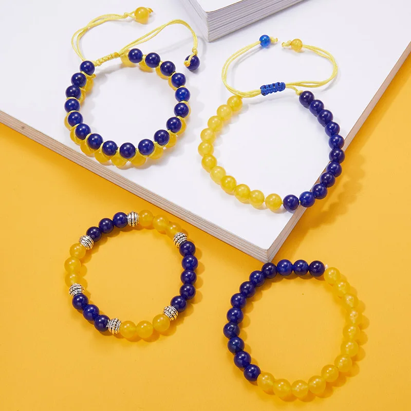 Handmade Beaded Lapis Lazuli Bracelet for Men and Women