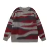 Men's Sweaters Tie-dye Striped Loose Pullovers Simple Daily Autumn O-neck Couple Unixes Clothing Hip Hop Streetwear 5