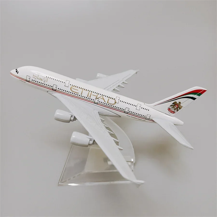 

Модель самолета из металлического сплава для авиакомпании Etihad A380, модель самолета для самолета модели самолета с подставкой в подарок 16 см