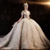 Customized Modest Ball Gown Women's Wedding Dresses Fashionable Sweetheart Pearls Bride Gowns Princess Vestido De Noivas LSMX194 2