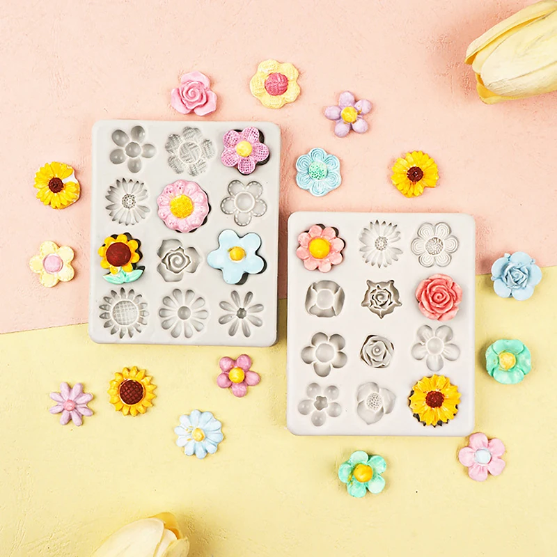 

DIY Roses Clay Epoxy Resin Accessories Silicone Mould Notched Daisy Flowers Keychain Earrings Silicone Mold Spend Chocolate Mold