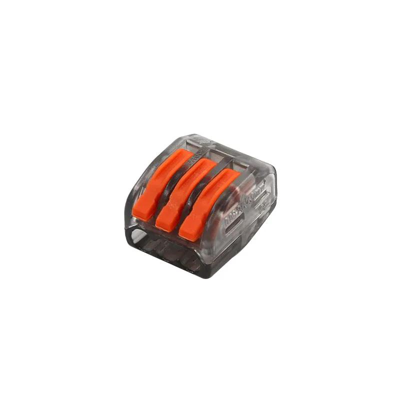 thumbnail image 1 of Conector eléctrico de cable mini 222, conectores rápidos de iluminación de tiras LED, bloques de terminales de 3 pines a presión, conductores compactos universales, 1 of 5