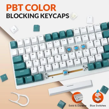ZIYOU LANG K3 Mechanical Gaming Wired Keyboard,LED Rainbow Backlit 98 Keys Full Anti-ghosting,Ergonomic Durable ABS Mixed Color