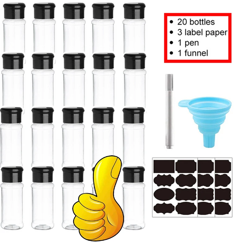 Seasoning Jars 5/10/15/20PC for Salt and Pepper Shaker as Spices Bottle, Salt Pepper Shakers
