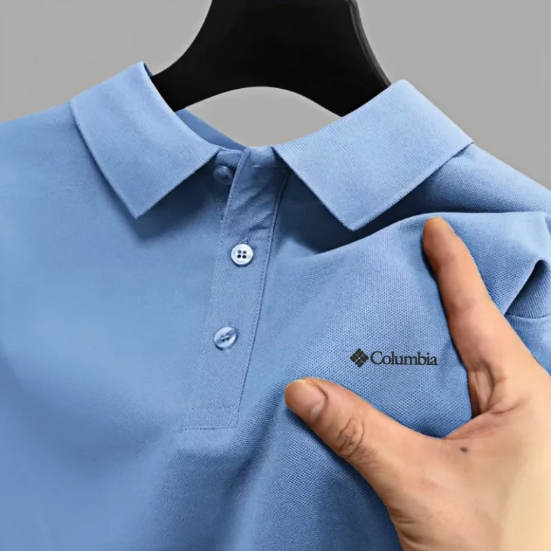 Men's short sleeved polo shirt high-end brand embroidered top 2026 summer new solid color comfortable and casual lapel T-shirt S6e3a7542d7474308a02f459b121e0b29G