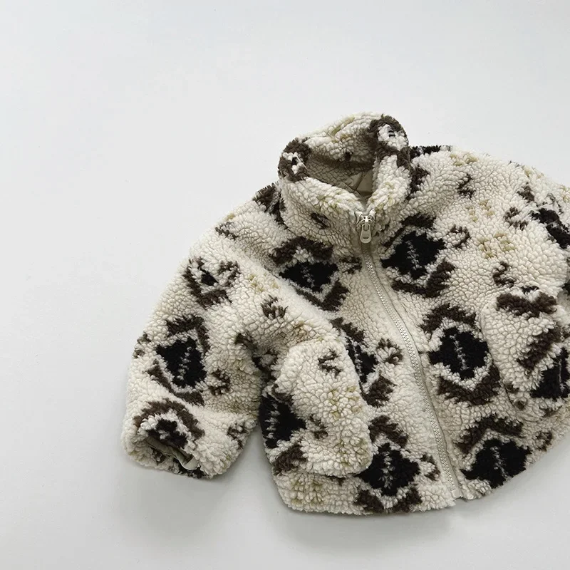 Korean Version Cotton Jacket Winter New for Boys and Girls with Cotton Plush Warm Coat Baby Trendy Children's Clothing