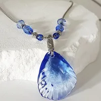 Game Love And Deepspace Rafayel Necklace Blue Shell Pendant Choker Chain Unisex Cosplay Prop Jewelry Couple Gifts 1