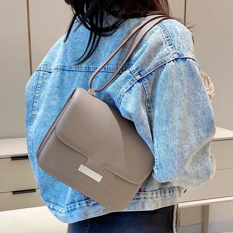 

Women Crossbody Bags Genuine Leather Luxury Designer High Quality Square Shoulder Bag Brand Lady Messenger Purse Tote Handbag