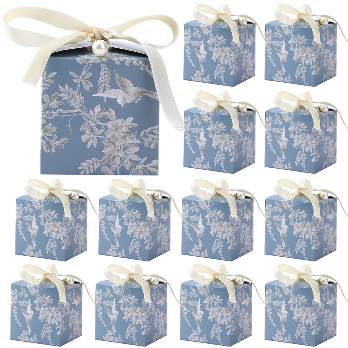 

10 шт. коробка для конфет на свадьбу, подарочная упаковка, коробка для конфет с бархатной лентой, жемчужинами, винтажные подарки на годовщину помолвки, аксессуары для конфет