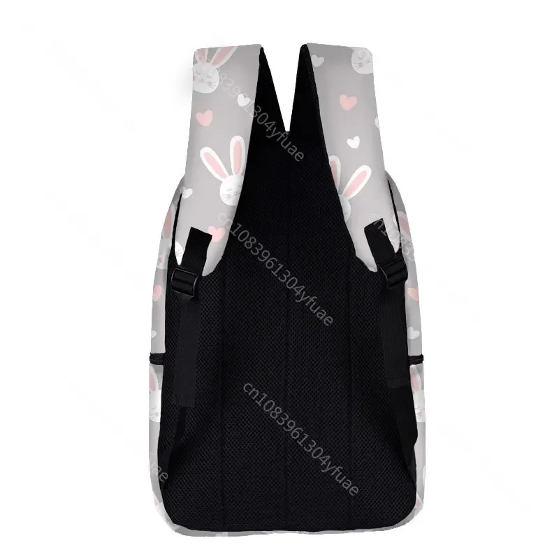 Cute Bunny Pattern Student School Bag Adorable Rabbit Girl Bookbag for Teenager Women East Bunny Knapsack Daybag Laptop Backpack