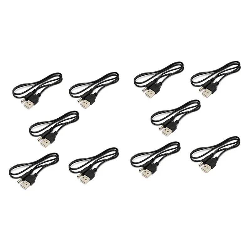 Lot 10pcs USB 2.0 Male to DC Power Jack Plug Size 3.5mm x 1.35mm Cord Charging Charger Cable for Digital Massager Wholsale