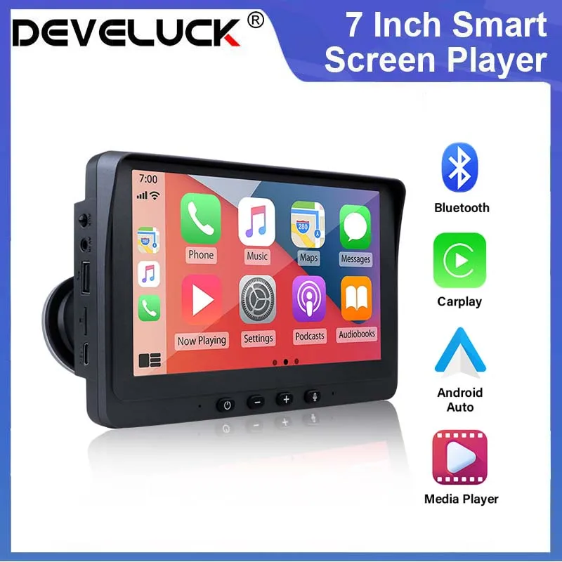 

Universal 7 Inch Car DVR Dashcam Video Player Wireless Carplay & Android Auto Rear Camera Dashboard Driving Recorder Dual Lens