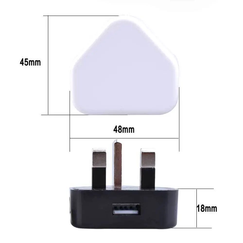 Single-Port USB Wall Charger with UK Plug, 5V 1A Output
