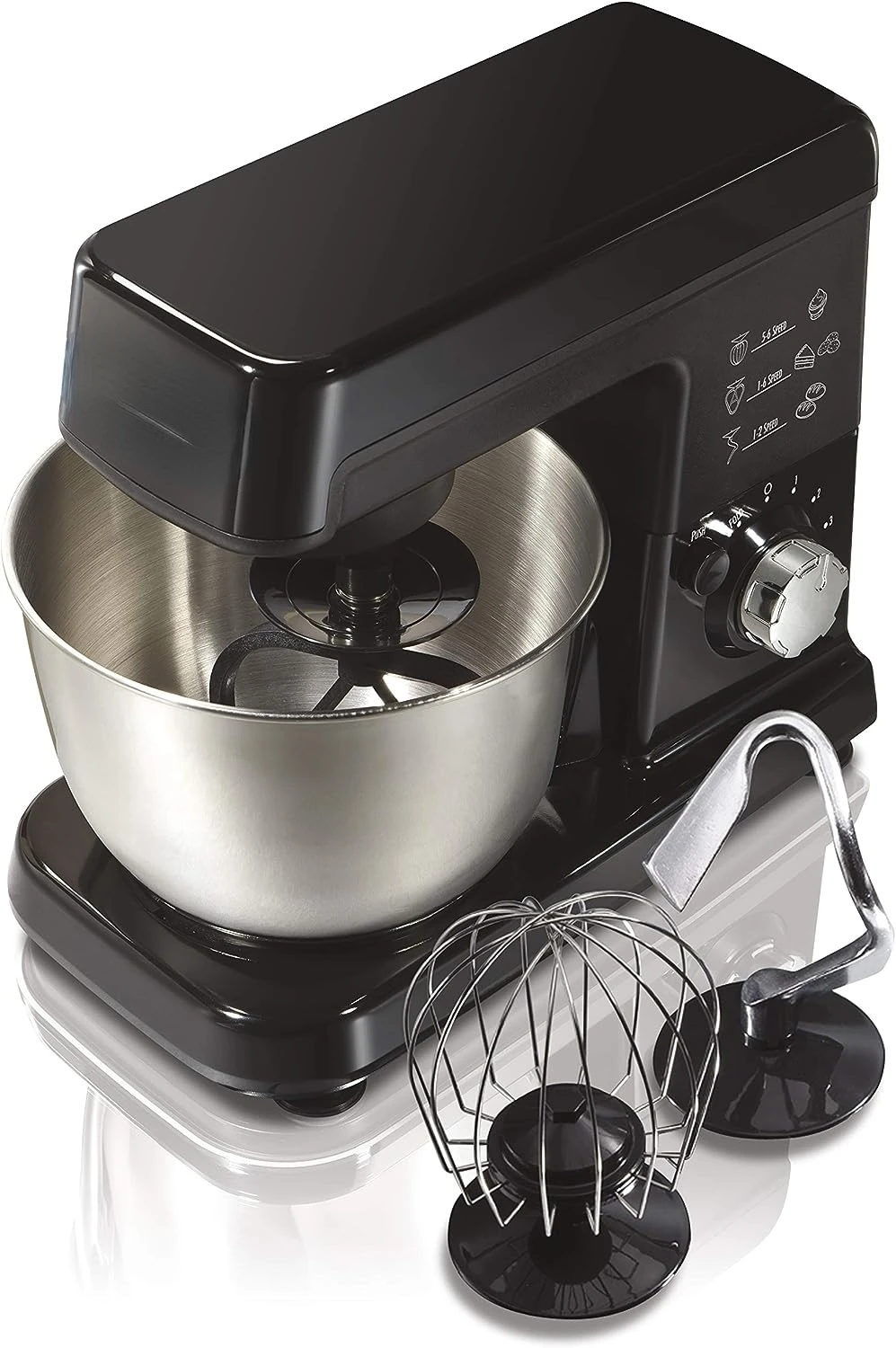 

Speed Stand Mixer with Stainless Steel 3.5 Quart Bowl, Planetary Mixing, Tilt-Up (63325), 300 Watt Motor, Black