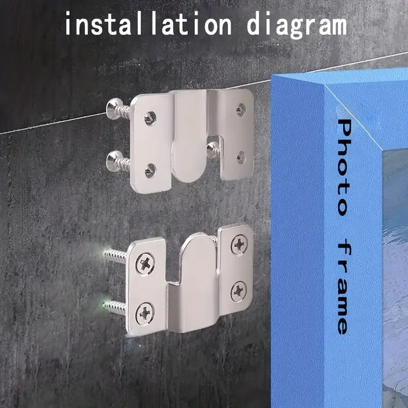 2Pcs Interlock Hanging Buckle Flush Mount Bracket Furniture Connector Wall Picture Frame Hanger Display Photo Frame Hooks picture frame hangers