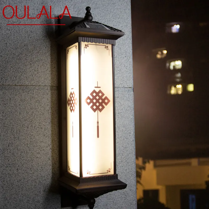 

OULALA Solar Wall Lamp Outdoor Creativity Chinese Knot Sconce Light LED Waterproof IP65 for Home Villa Balcony Courtyard