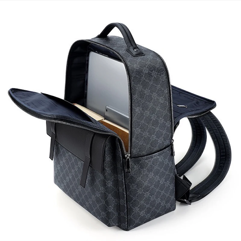 Casual PU Backpack With Large Capacity 13” Computer Waterproof For Work Business Travel As Present For Husband Boyfriend Boss 4