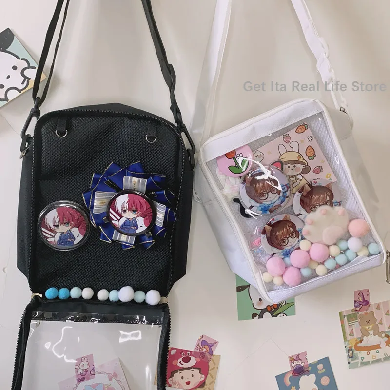 Kawaii Mini Crossbody Bags for Women Cute PVC Transparent Small Clear Ita Bag Shoulder Purse Phone