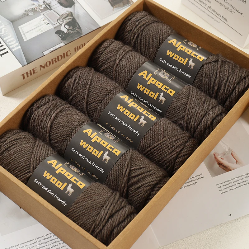 500g Alpaca 245 Stick Needle Thick Wool Yarn Multi-Color Autumn and Winter Fashion Gift for Men and Women Handmade DIY Knitted Material Package Knitted Warm Sweater Sweater Jacket Scarf Hat Gloves Wool Knee Pads 5 Pcs/Pack 3