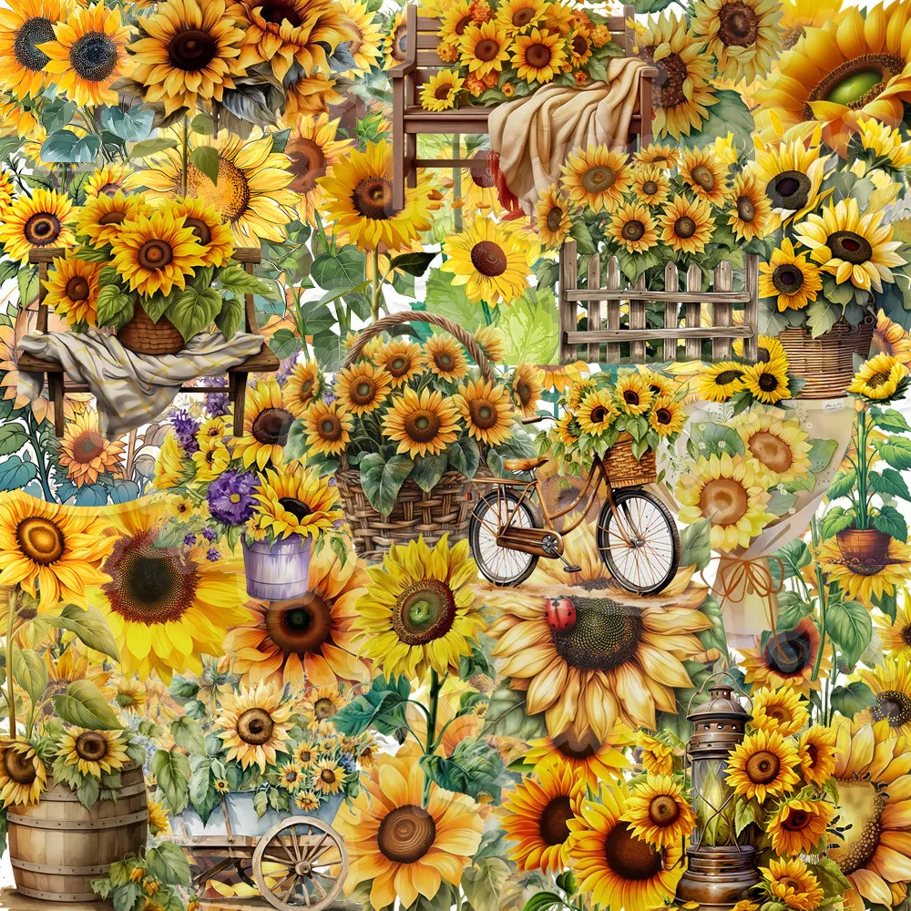 Vibrant Sunflower Stickers Collection - Perfect for Personalizing Accessories & Creative Decor