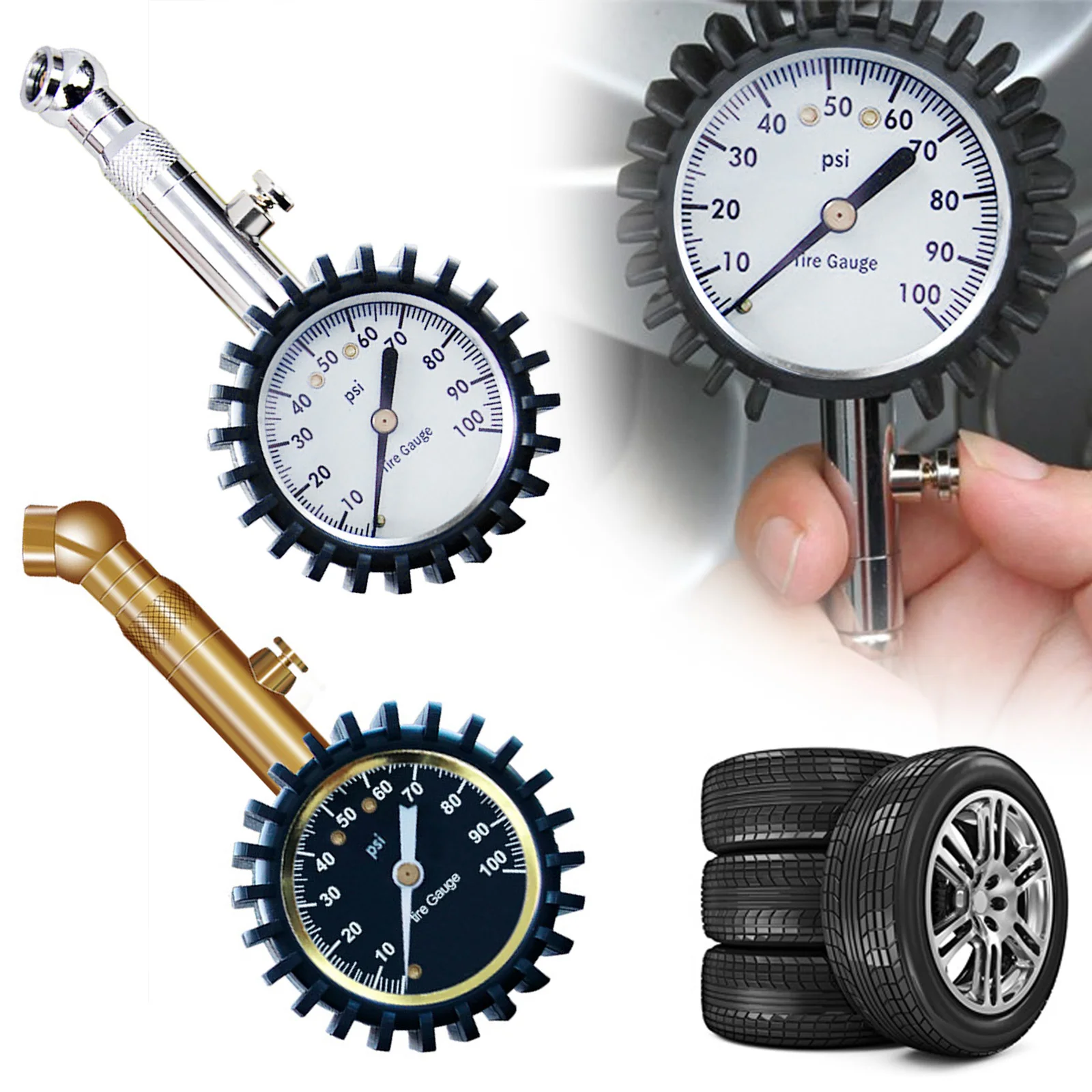 Tire Pressure Gauge 60Psi 4Bar Vehicle Tester Monitoring System Manometro  Presion Neumaticos For Motorcycles Car Truck - AliExpress