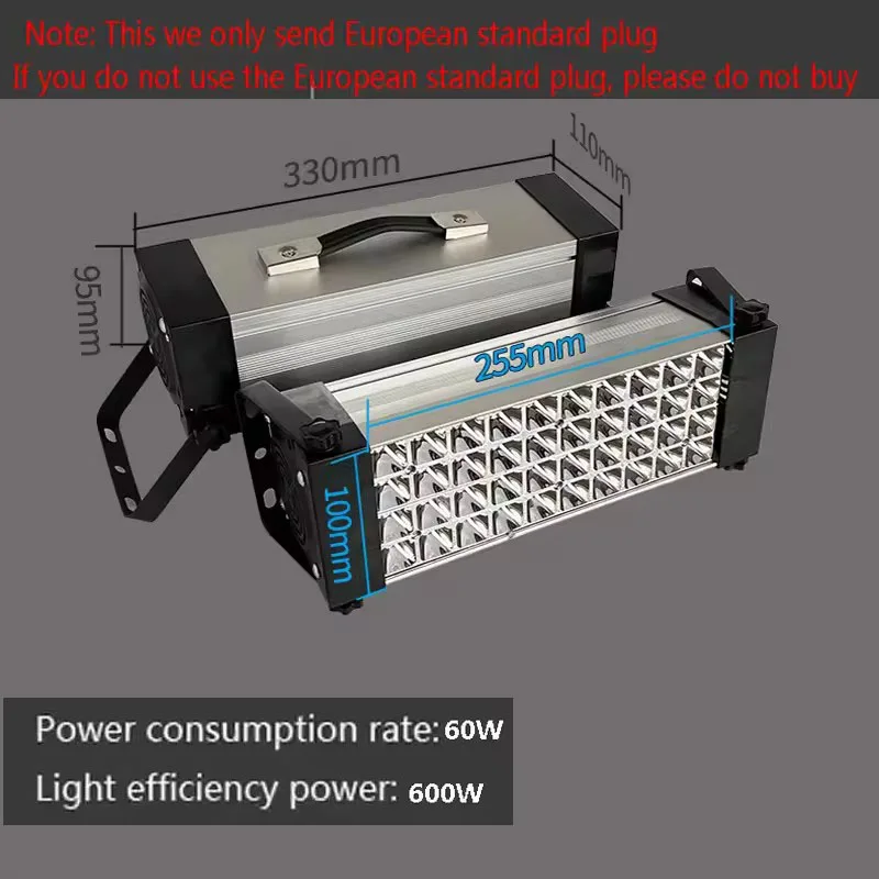 휴대용 600W UV 경화 램프 395nm 365nm 빛 그림자없는 접착제 유리 수리 오일 잉크 경화를위한 건조 형광 감지