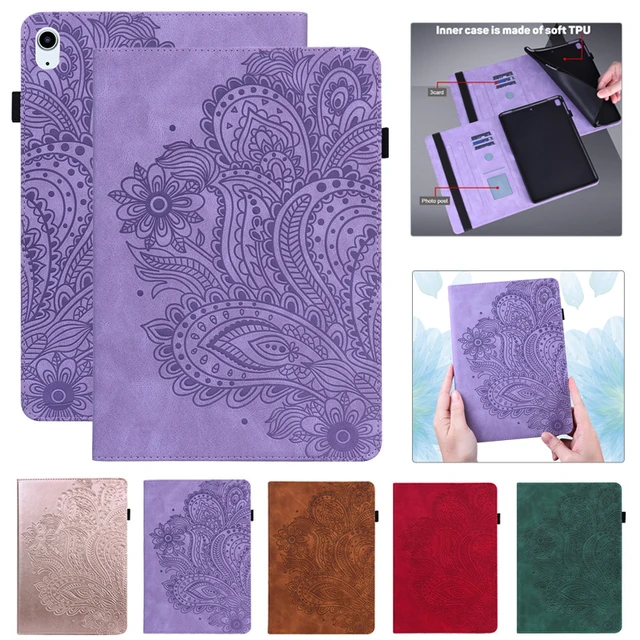 Tablet Funda For iPad 10 Generation 2022 Case 10.9 Embossed Wallet Book  Cover For Coque iPad 10th Generation Case 10 9 inch