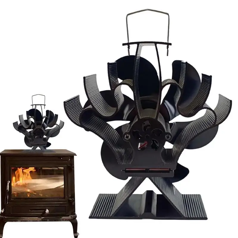 

Warm Air Stove Fan Non Electric Heat Powered Silent Fan For Fireplace Wood Stove Accessories For Pellet Stove Heater Wood