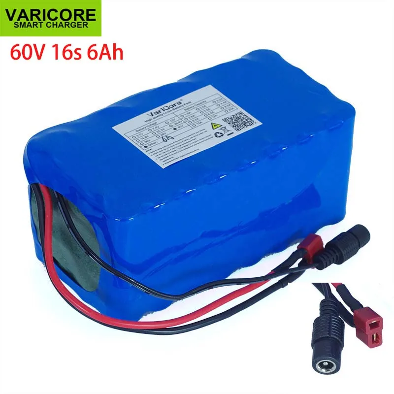 

Genuine 60V 6Ah 16S2P 18650 Li-ion Battery Pack 6000mAh Ebike Electric bicycle Scooter with 67.2V 20A discharge BMS 1000Watt