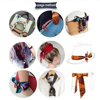 Woman Skinny Silk Scarf 90cm*4cm Long Hair Strip Silk Ribbon Small Neck Scarves Bag Handle Ribbon Scarf Kerchief Ladies Tie - Image 5