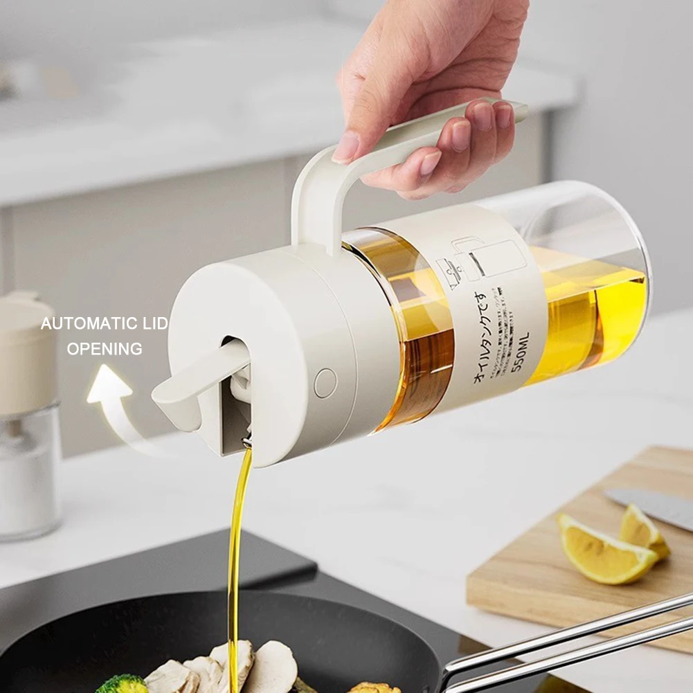 550ml Automatic Olive Oil Dispenser Bottle Easy One-Hand Pouring Oil Bottle For Baking