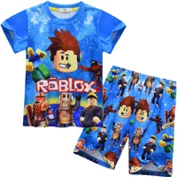 Nouvel ensemble à manches courtes pour garçons, ensemble deux pièces pour la maison, dessin animé ROBLOX, jeu Roblox 1