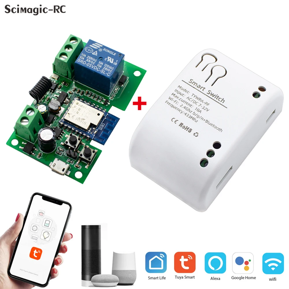 WiFi Switch Module - DC 5~12V, Wireless Remote Voice Automatic Controller  for Alexa/Google iPhone Android App