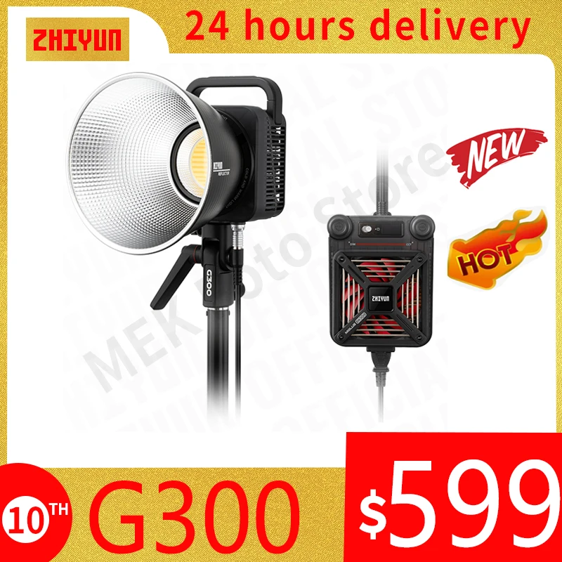 ZHIYUN 공식 MOLUS COB LED 조명, 2700K-6500K 비디오 조명..