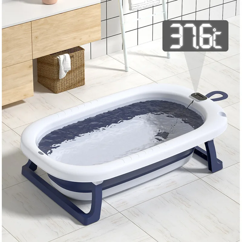 

Bath Bucket Real-time Temperature Sensing Baby Bathtub Large Bath Basin Convenient Folding Bathroom Barrel Stable Load-bearing