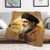 1 Pc Lebanon Hassan Nasrallah Throw Blanket Oversized Bed Blankets for Decorative Sofa Downy Soft Plaid With Print Throwing Knee 1