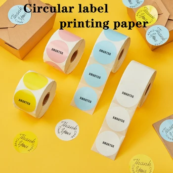 Carta per etichette per stampante P50/S2/D100/D200, adesivo per stampante termica, rotondo 50mmx50mm, impermeabile, resistente agli strappi, per ufficio, cucina, scuola