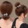 Rhinestone Star Hair Pin Flower Bud Head Bun Maker Bow Pearl Bun Maker Lazy Hair Dish Artifact Women Hair Styling Braiders 3