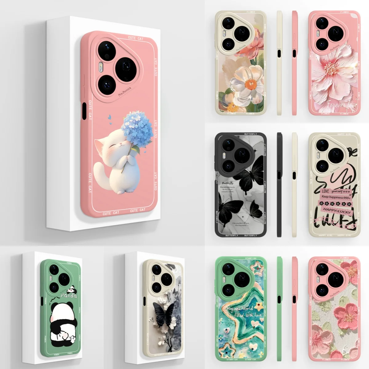 Cartoon Panda Star Portable Soft Minimalist Phone Case Cover
