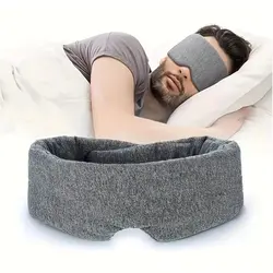 Luxury 100% Cotton Sleep Mask - Soft, Breathable, and Adjustable Nighttime Eye Cover - One Size (Gray)