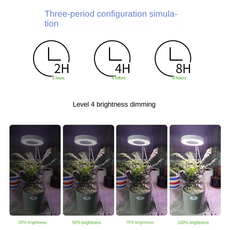 LED Grow Light Full Spectrum Plant Growth Light USB 5V Height Adjustable Dimmable Growing Lamp with Timer For Indoor Plants Herb