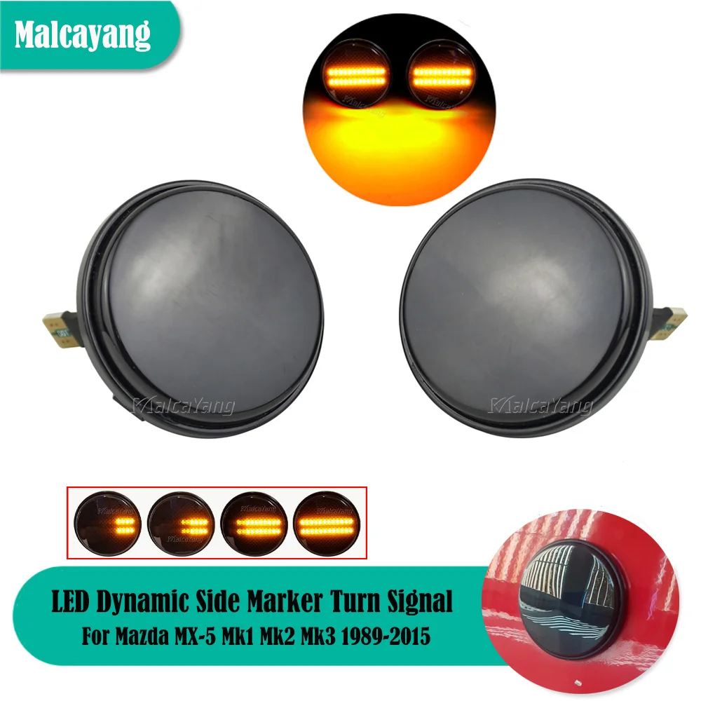 

Car Accessories For Mazda MX-5 Mk1 Mk2 Mk3 1989-2015 2PCS LED Dynamic Side Marker Turn Signal Light Sequential Panel Lamp