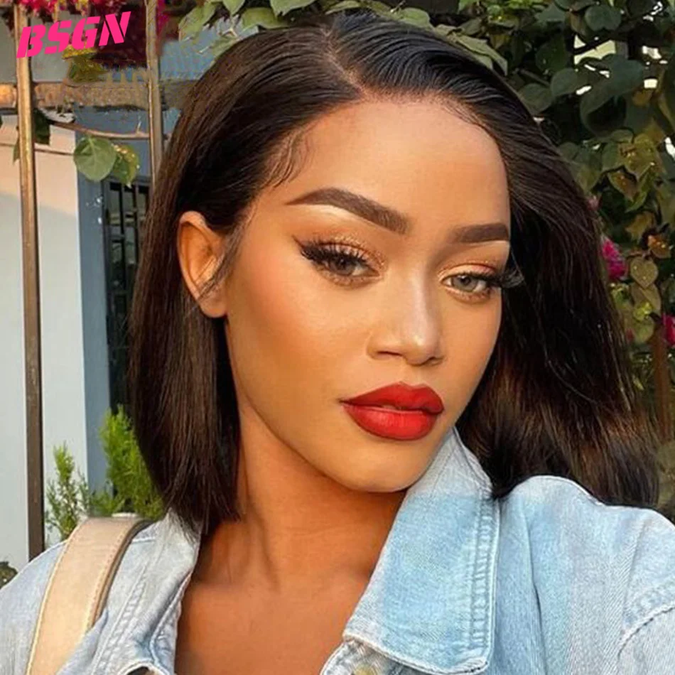 

Straight Lace Front Wigs 180% Bob Glueless Lace Wig 13X4 Lace Frontal Human Hair Wig Pre Plucked Hd Transparent Lace Frontal Wig