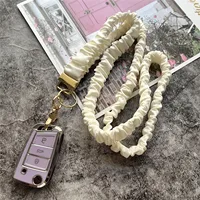 Porte-clés sur le téléphone, lanière dorée, collier de cou, lanière élastique de luxe pour femme, chaîne d'accessoires Anti-perte 4