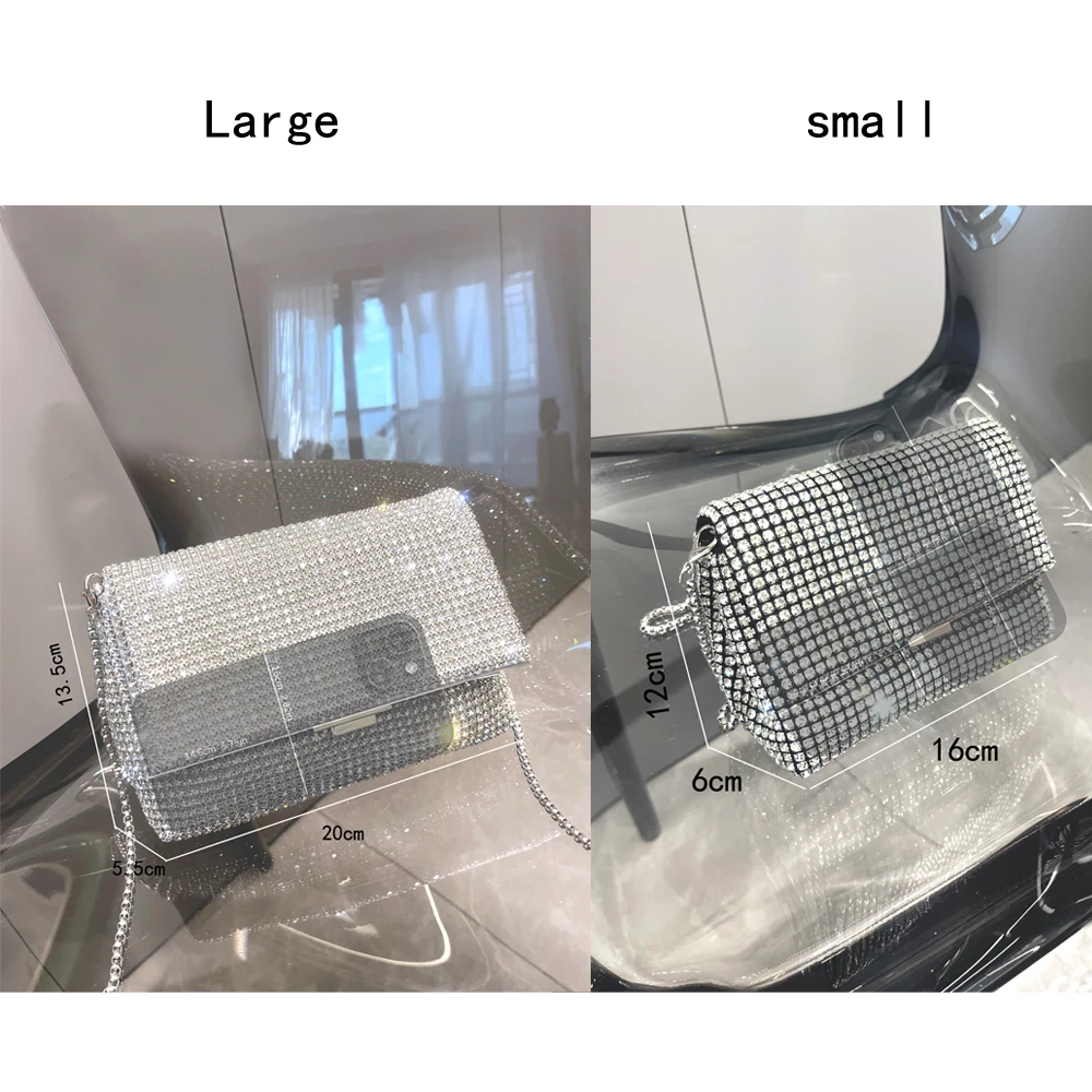 محفظة كريستال لامعة من أحجار الراين للنساء ، حقيبة...